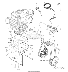Engine Diagram and Parts List for C950-52848-0 (1695561)(2008) Briggs and Stratton Snow Blower